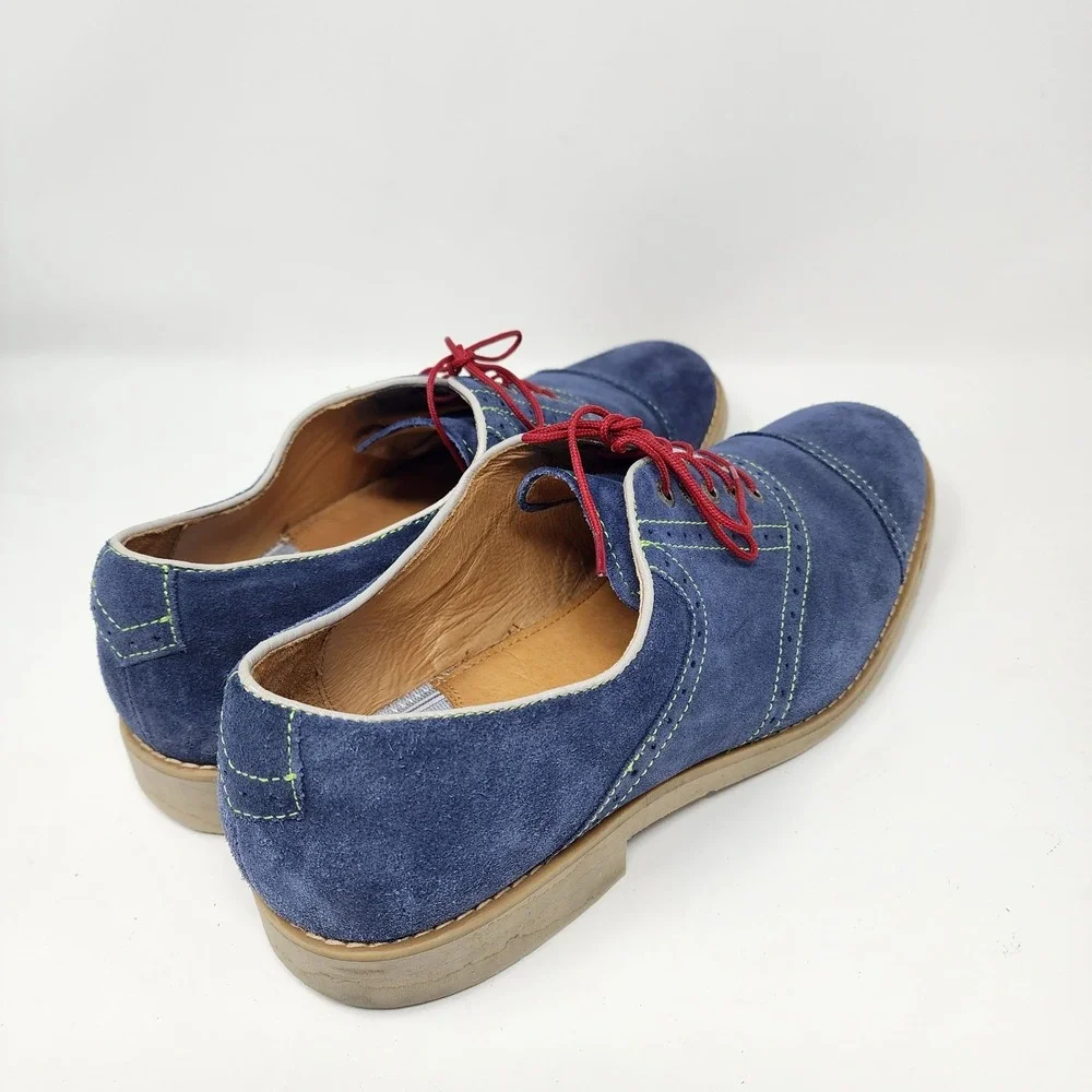 Johnston & Murphy Ellington Oxfords Shoes Men's 11.5M Blue Suede